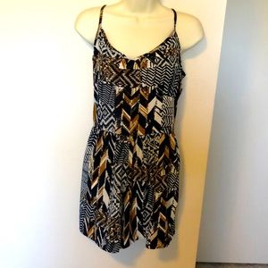 ROMPER size L by One Clothing - brown boho print